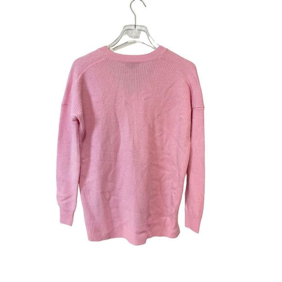 J Crew V Neck Tunic Sweater Wool Pink Blush Size XXS - Picture 3 of 6